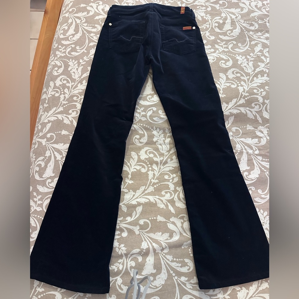 7 For All Mankind Navy Velvet Flare Jeans